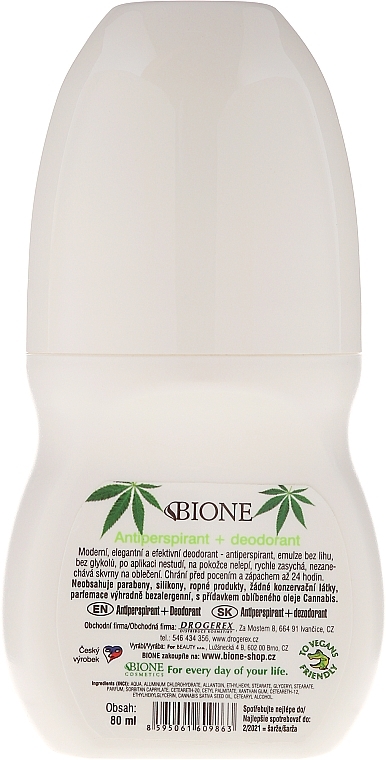 Women Antiperspirant - Bione Cosmetics Antiperspirant + Deodorant Green — photo N5