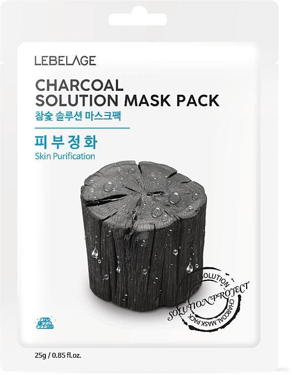 Facial Sheet Mask "Charcoal" - Lebelage Charcoal Solution Mask — photo N1