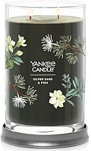 Scented Candle in Glass 'Silver Sage & Pine', 2 wicks - Yankee Candle Singnature — photo N3