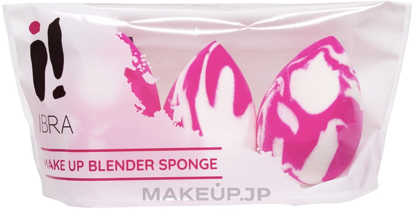 Makeup Sponge Set, 3 pcs, white-pink - Ibra Make Up Blender Sponge Doble Color — photo 3 pcs.