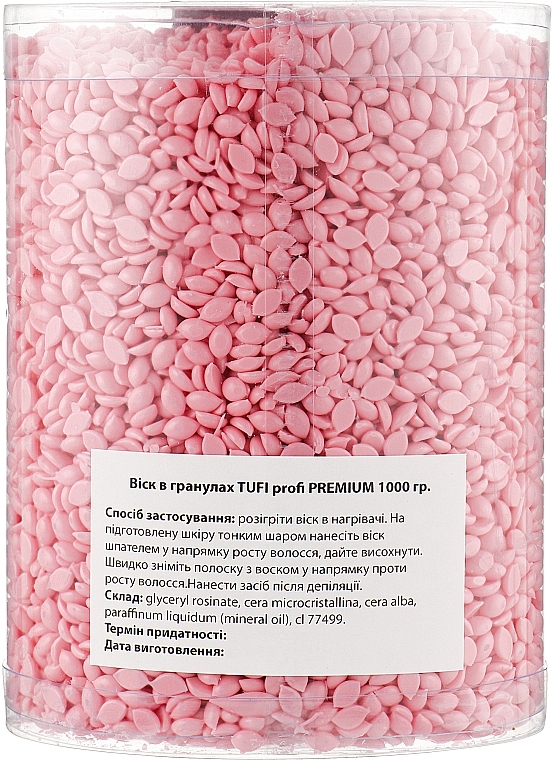 Hot Polymer Granule Wax "Rose" - Tufi Profi Premium — photo N3