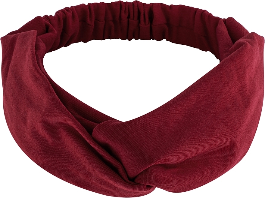 Knit Twist Headband, Burgundy - MakeUp — photo N1