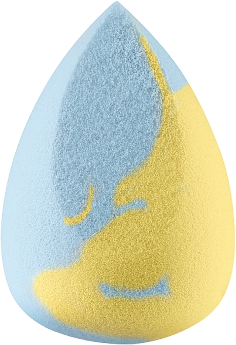 Regular Cut Makeup Sponge, blue with yellow - Boho Beauty Bohomallows Medium Cut Lemon Sugar — photo N2