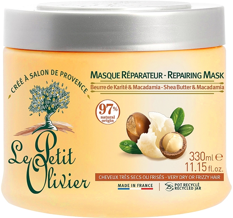 Nourishing Mask for Curly Hair - Le Petit Olivier Shea Butter And Macadamia oil Regenerating Mask — photo N1