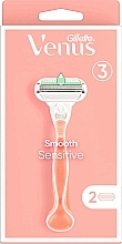 Pink Shaving Machine + 1 replaceable cassette - Gillette Venus Smooth Sensitive — photo N3