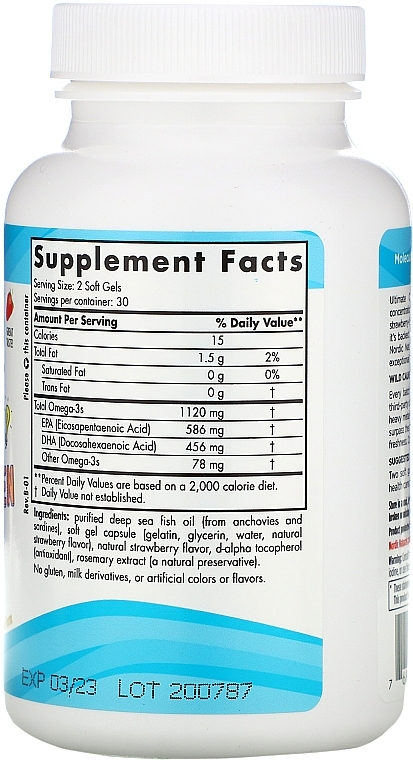 Teen Dietary Supplement with Strawberry Taste "Omega 2X" - Nordic Naturals Ultimate Omega 2X Teen — photo N3