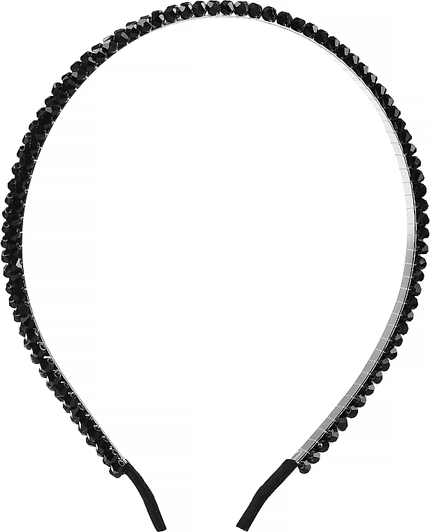 Hair Band with Beads, FA-5662, black - Donegal — photo N1