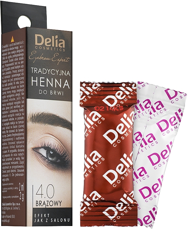 Henna Powder Eyebrow Tint, brown - Delia Brow Dye Henna Traditional Brown — photo N4