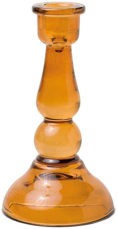 Glass Candle Holder - Paddywax Tall Glass Taper Holder Amber — photo N1