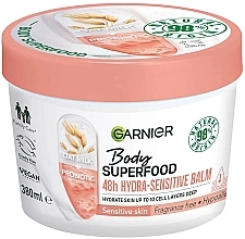 Fragrances, Perfumes, Cosmetics Moisturizing Body Balm for Sensitive Skin - Garnier Body Superfood 48H Hydra Sensitive Balm Oat Milk+Probiotic