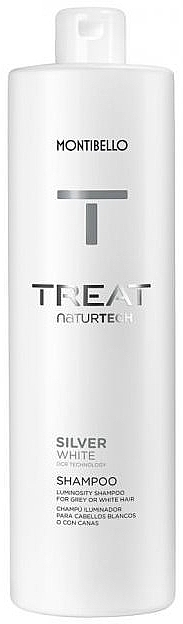 Anti-yellowness Shampoo for Blonde and Grey Hair - Montibello Treat NaturTech Silver White Shampoo — photo N22