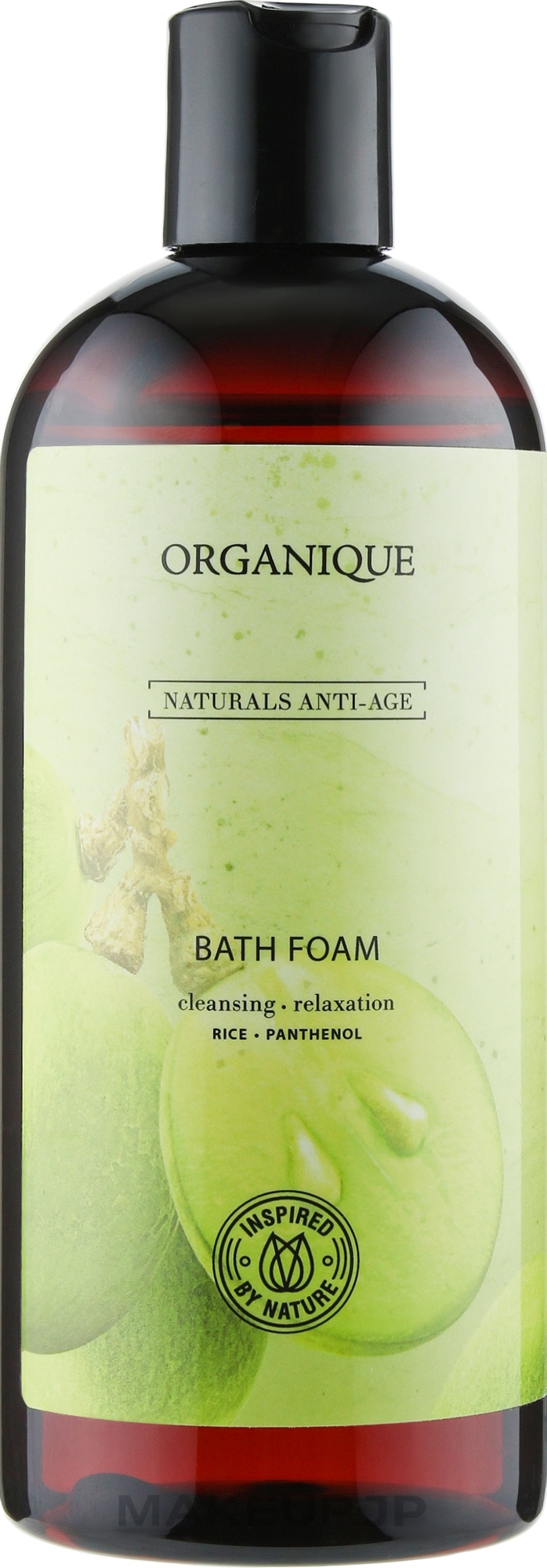 Anti-Aging Rice & Panthenol Bath Foam - Organique Naturals Anti-Age Bath Foam — photo 400 ml