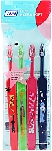 Kids Toothbrush Set, red+green+pink+blue - TePe Kids Extra Soft — photo N2