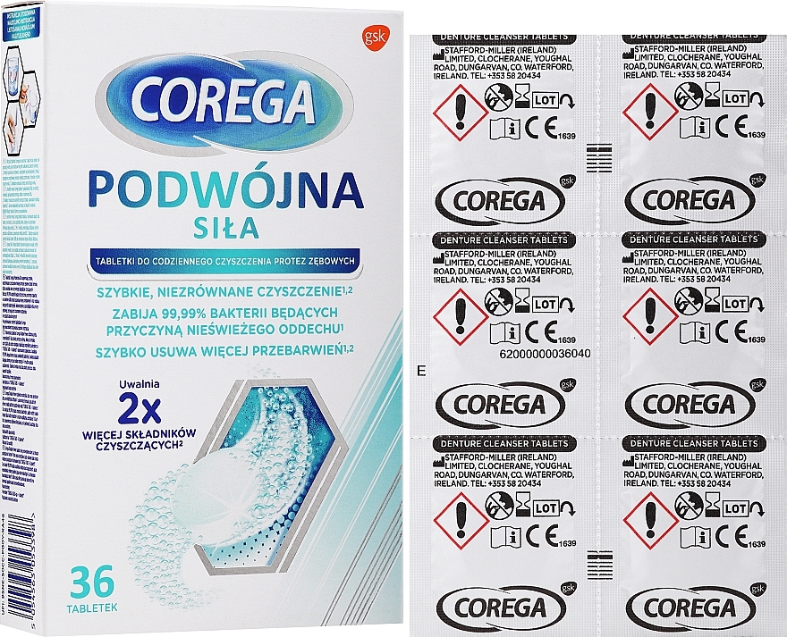 Denture Cleaning Tablets - Corega Bio Tabs Double Strength — photo N2