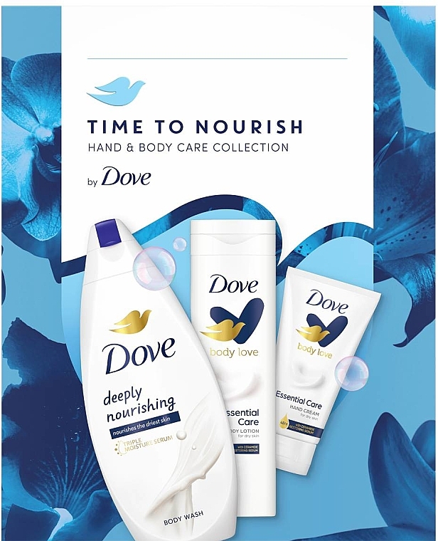 Set - Dove Time To Nourish (sh/gel/250ml + b/lot/250ml + h/cr/75ml) — photo N1