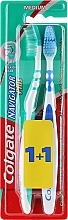 Fragrances, Perfumes, Cosmetics Toothbrush "Navigator Plus" Medium 1+1, green+dark blue - Colgate