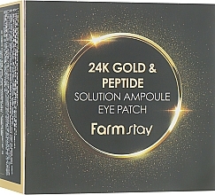 Fragrances, Perfumes, Cosmetics 24K Gold & Peptide Hydrogel Patches - FarmStay 24K Gold And Peptide Solution Ampoule Eye Patch