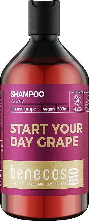 Shampoo - Benecos Volumizing Shampoo Organic Grape Oil — photo N1