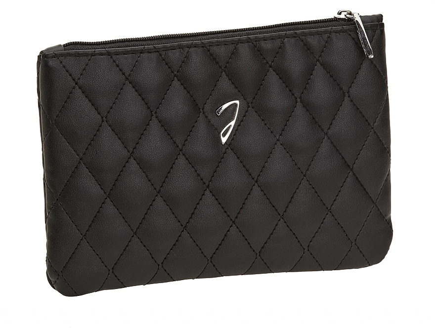 Quilted Makeup Bag, black, A6131VT - Janeke Black Quilted Pouch — photo N2