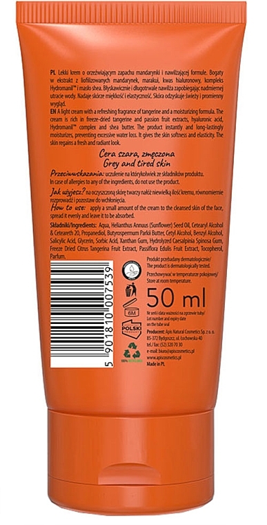 Face Cream with Tangerine Scent - Apis Professional Fruit Shot Hydrating Cream — photo N16