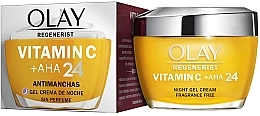 Vitamin C, ANA and Niacinamide Night Face Cream Gel - Olay Regenerist Vitamin C + AHA 24 Night Cream Gel — photo N1