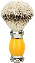 Fragrances, Perfumes, Cosmetics Badger Bristles Shaving Brush, yellow & silver - Golddachs Silver Tip Badger Polymer Handle Yellow Silver