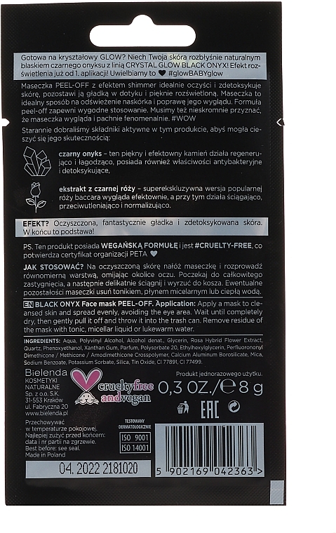 Cleansing Detox Face Mask - Bielenda Crystal Glow Black Onyx Peel-off Mask — photo N2