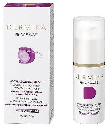 Smoothing and Shining Under Eye and Lips Contour Cream 50-70+ - Dermika Re.Visage — photo N2