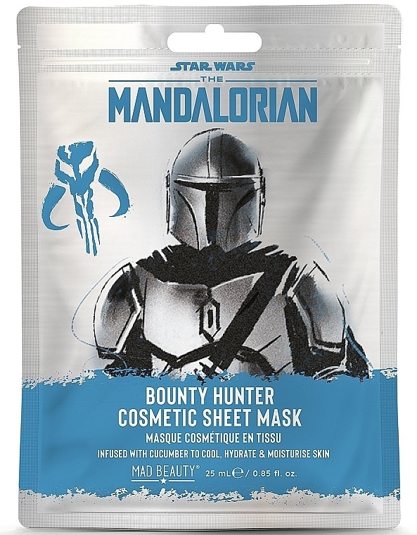 Face Mask 'Mandalorian' - Mad Beauty Star Wars Mandalorian Silver Cosmetic Sheet Mask — photo N1