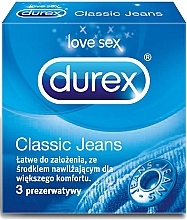 Fragrances, Perfumes, Cosmetics Condoms, 3 pcs - Durex Classic Jeans