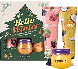 Fragrances, Perfumes, Cosmetics Set - Frudia Hello Winter Honey Lip & Hand Cream Gift Set Christmas Edition (lip/balm/10ml + h/cr/2x30g)