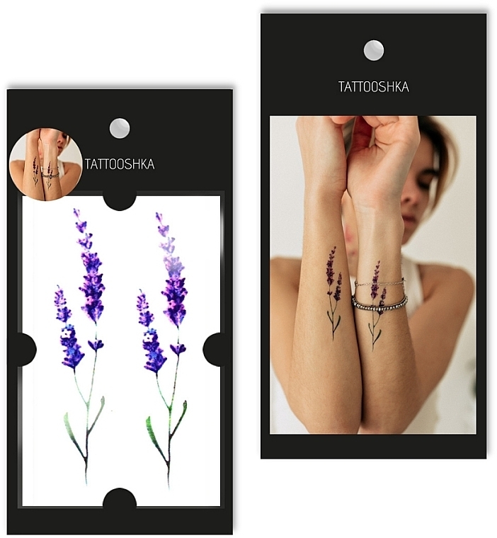 Temporary Tattoo "Two Lavenders" - Tattooshka — photo N1