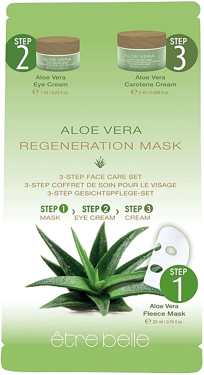Bundle - Etre Belle Aloe Vera 3-Step Face Care Set (f/cr/2ml + mask/22ml + eye/cr/1ml) — photo N1