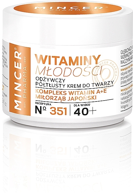 Face Cream 40+ - Mincer Pharma Witaminy № 351 — photo N3