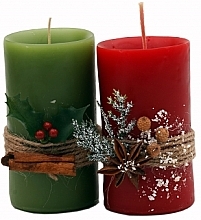 Handmade Set - Bulgarian Rose Handmade Christmas Candle (candle/2pcs) — photo N2