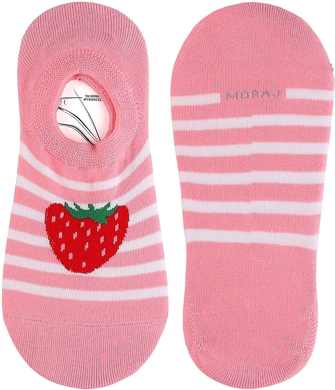 Women's Low-Cut Socks, Pink Fruit Pattern - Moraj — photo N1