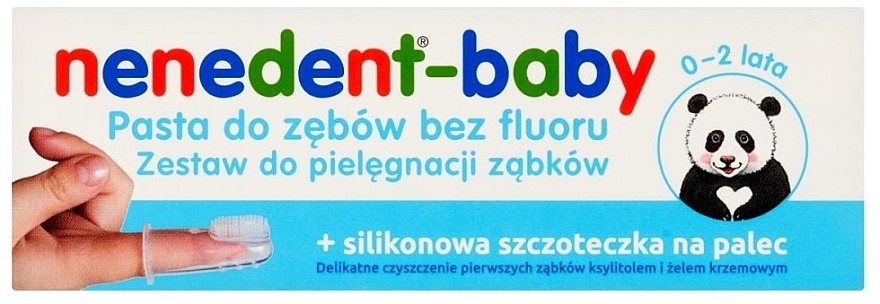 Fluoride-Free Children's Toothpaste with Silicone Brush - Dentinox Nenedent Baby Toothpaste — photo N1