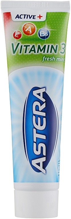 Vitamin Toothpaste - Astera Active+ Vitamin 3 Fresh Mint — photo N7