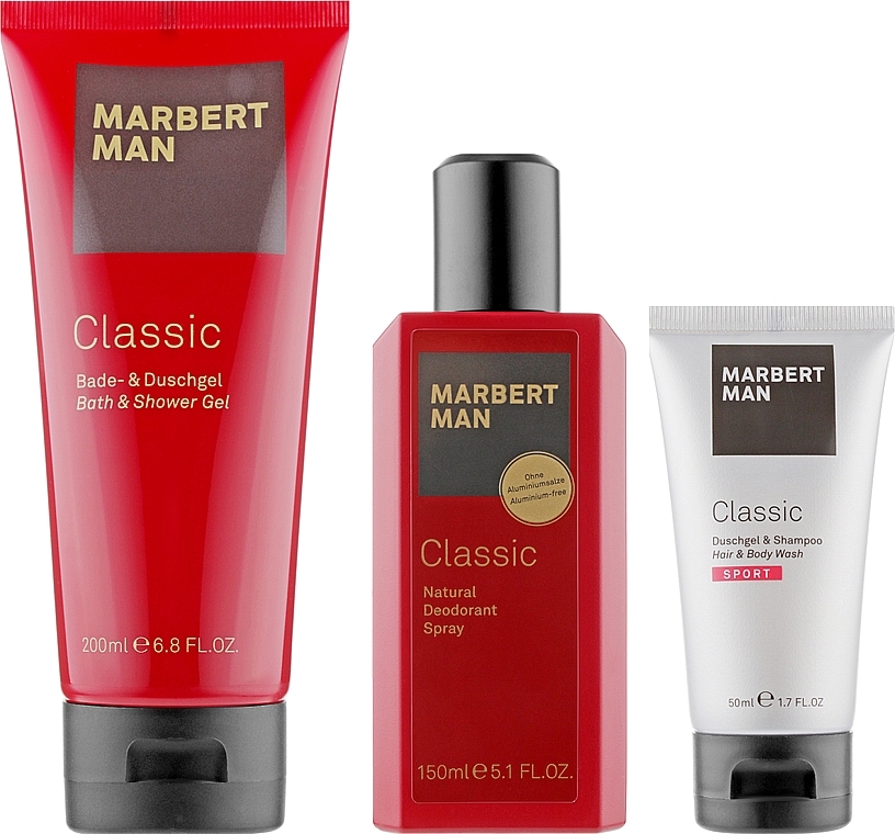 Set - Marbert Man Classic (gel/200ml + deodorant/150ml + h/b/wash/50ml) — photo N2