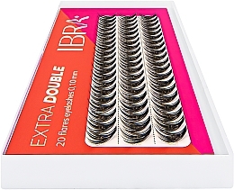 Individual Lashes, C 0,1 mm, 8 mm - Ibra Extra Double 20 Flares Eyelash C 8 mm  — photo N14