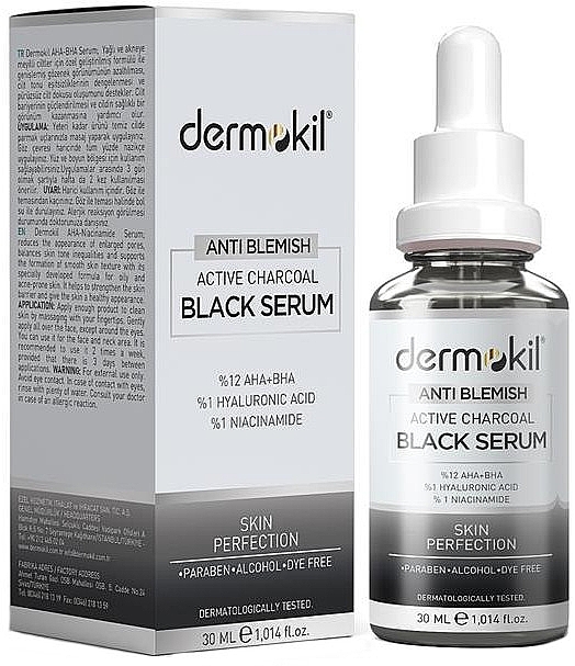 Charcoal Face Serum - Dermokil Anti Blemish Black Serum — photo N4