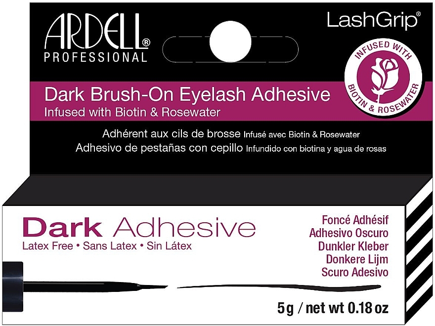 False Lash Glue - Ardell LashGrip Dark Brush-On Eyelash Adhesive — photo N3