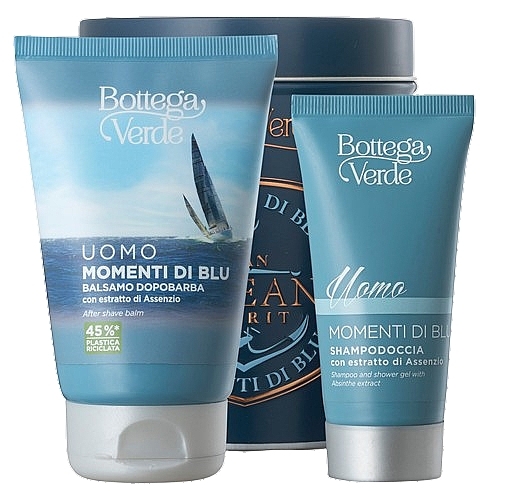 Bottega Verde Momenti Di Blu - Set (ash/balm/75ml+sh/gel/50ml+metal/box/1pc) — photo N1