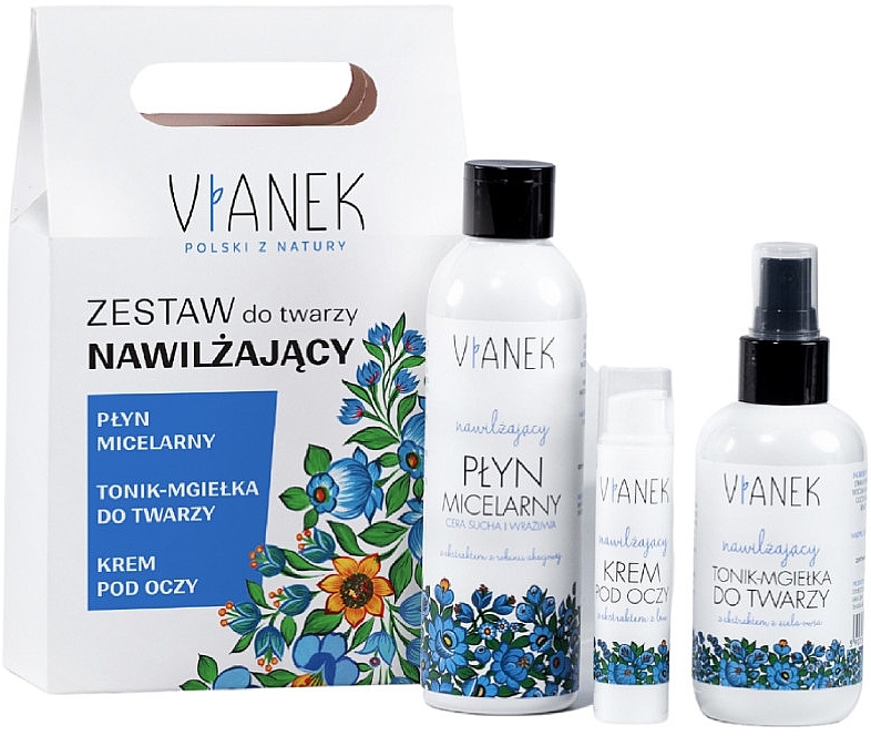 Set - Vianek Facial Moisturizer Kit Bag (micellar/milk/200ml + eye/cr/15ml + tonik/10ml) — photo N1