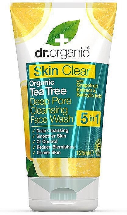 Deep Face Cleansing Gel 5in1 - Dr. Organic Skin Clear 5in1 Deep Pore Cleansing Face Wash — photo N1