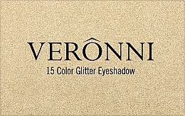 Professional Glitter Eyeshadow Palette, 15 shades - Veronni — photo N5