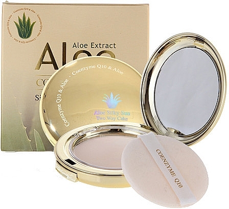 Mattifying Powder - Enough Coenzyme Q10 Aloe Silky Sun Two Way Cake — photo N1