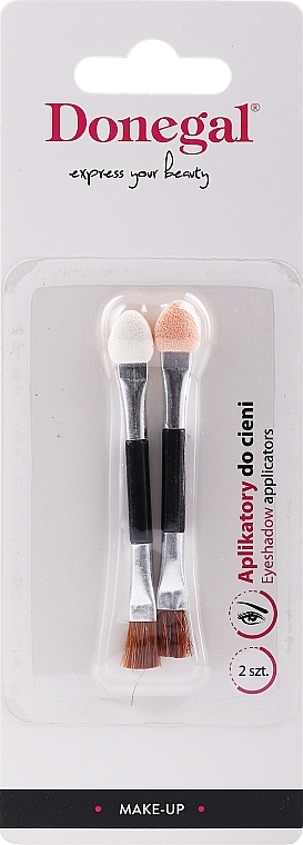 Eyeshadow Brushes, black, 2 pcs - Donegal Eyeshadow Brush — photo N1