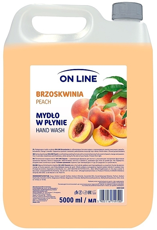 Liquid Hand Soap 'Peach' - On Line Peach Hand Wash (refill) — photo N1