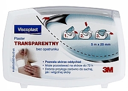 Transparent Non-Woven Plaster, 5 m x 25 mm - Viscoplast — photo N2